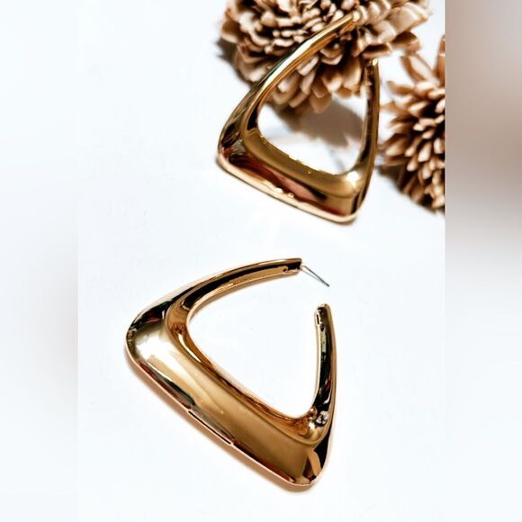 Geo  hoop  earrings  M137 - Picture 3 of 6